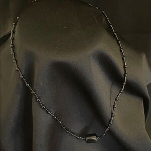 Elegant Black Beaded Necklace